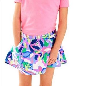🌴LILLY PULITZER Girl’s ‘Sam Skort’ in Multi Havin a Blast Print